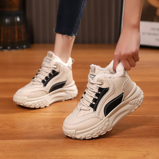 Ewa - Miękkie Buty Zimowe z Zaokrąglonym Noskiem Damskie