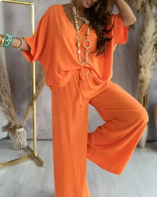 Joanna - Komplet damski oversize - Stylowy i lekki zestaw o luźnym kroju