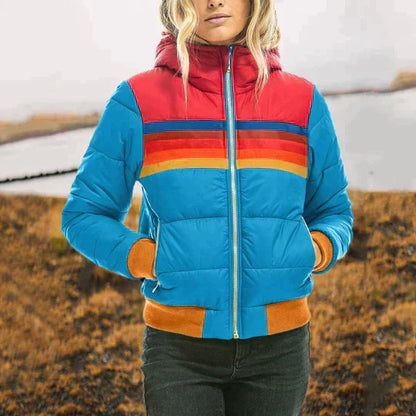 Jagoda | Pikowana kurtka damska zimowa typu bomber