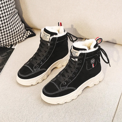 Michalina - Proste Wysokie Buty Zimowe Damskie
