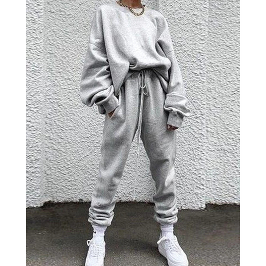 Joanna - Komplet damski elegancki - Dwuczęściowy zestaw z stylowymi detalami