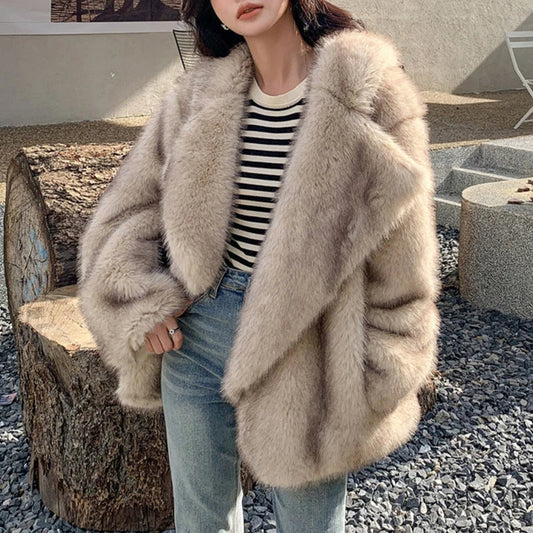 Karolina Fluffy Wiosenny Płaszcz – Modny i Stylowy