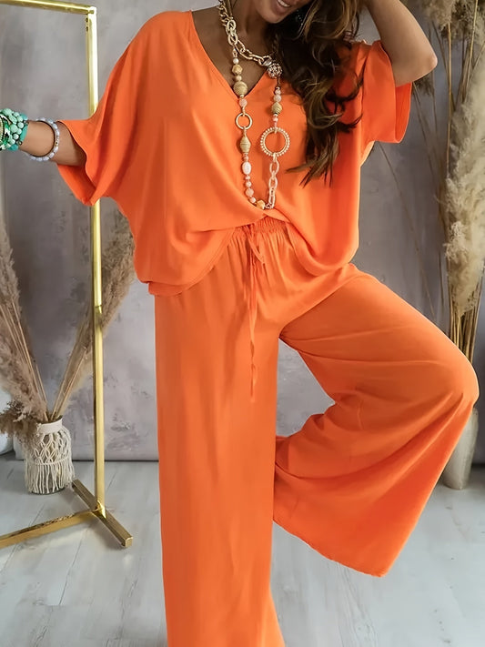 Dominika - Komplet damski casual - Dwuczęściowy zestaw dla swobodnego stylu