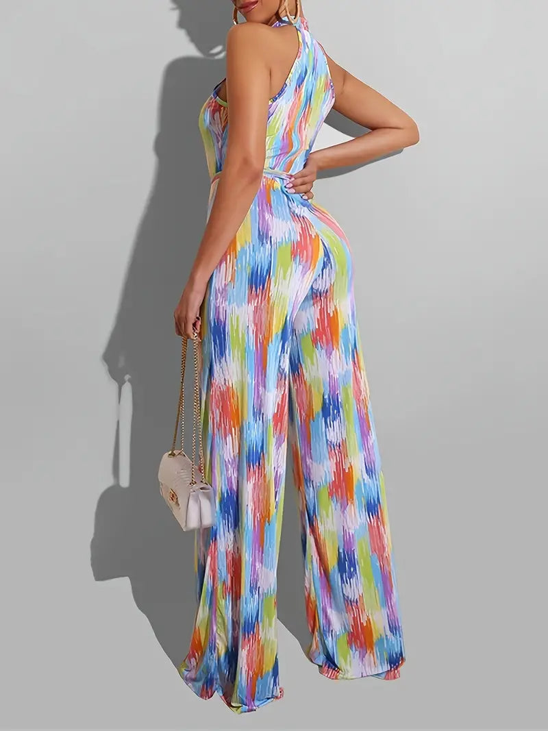Lidia - Damski Kombinezon z Wzorem Tie-Dye
