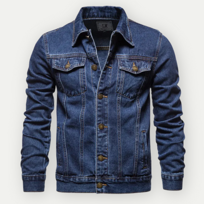 Mateusz | Kurtka męska jesień wytrzymała i stylowa z denimu o kroju trucker