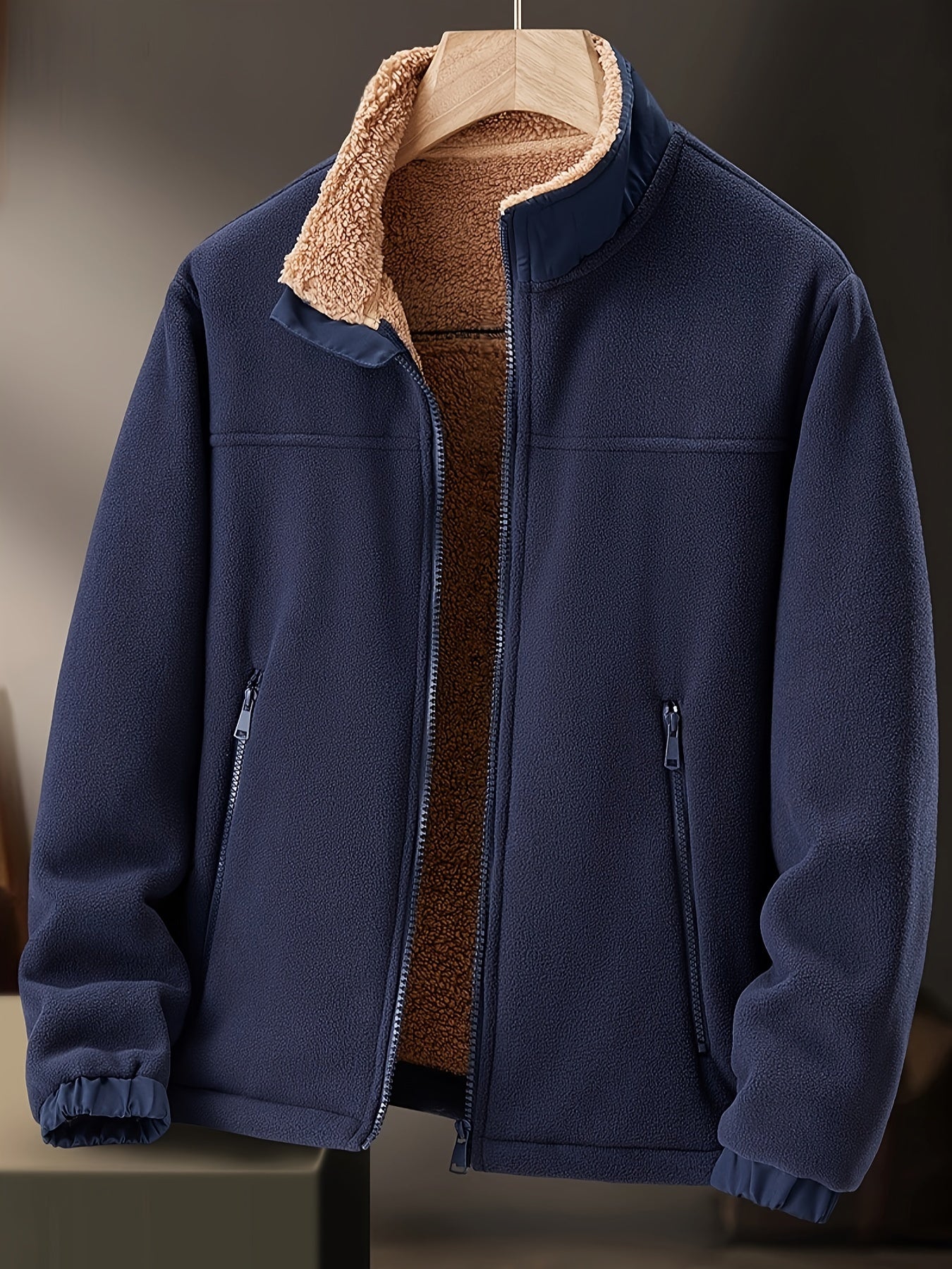 Tymon | Polarowa bluza męska z podszewką i zamkiem