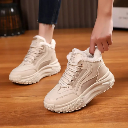 Ewa - Miękkie Buty Zimowe z Zaokrąglonym Noskiem Damskie