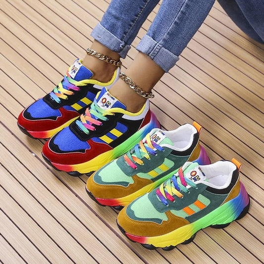 Kinga - Kolorowe Damskie Sneakersy na Co Dzień