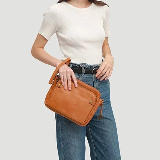 Eulalia - Skórzana crossbody torebka na ramię