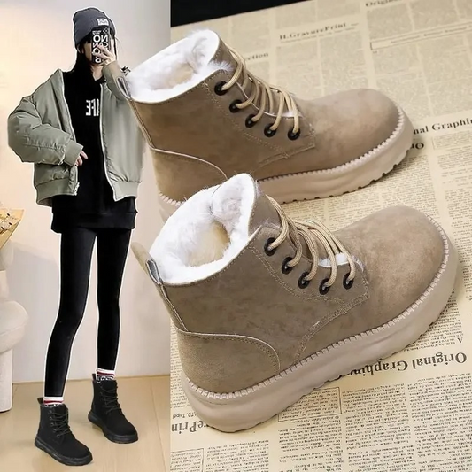Lucyna - Wysokie Buty Zimowe na Wodoodpornej Podeszwie Damskie