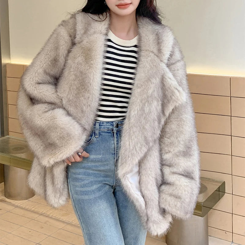 Karolina Fluffy Wiosenny Płaszcz – Modny i Stylowy