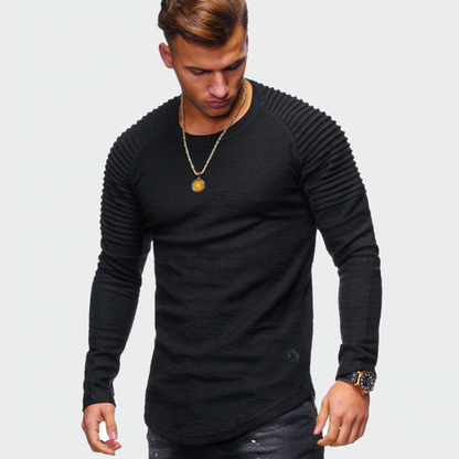 Bluza męska long sleeve bez kaptura – prążkowane rękawy, nowoczesny styl