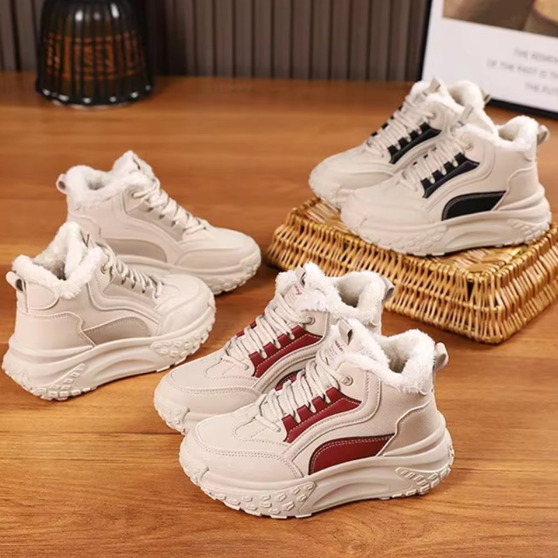 Ewa - Miękkie Buty Zimowe z Zaokrąglonym Noskiem Damskie