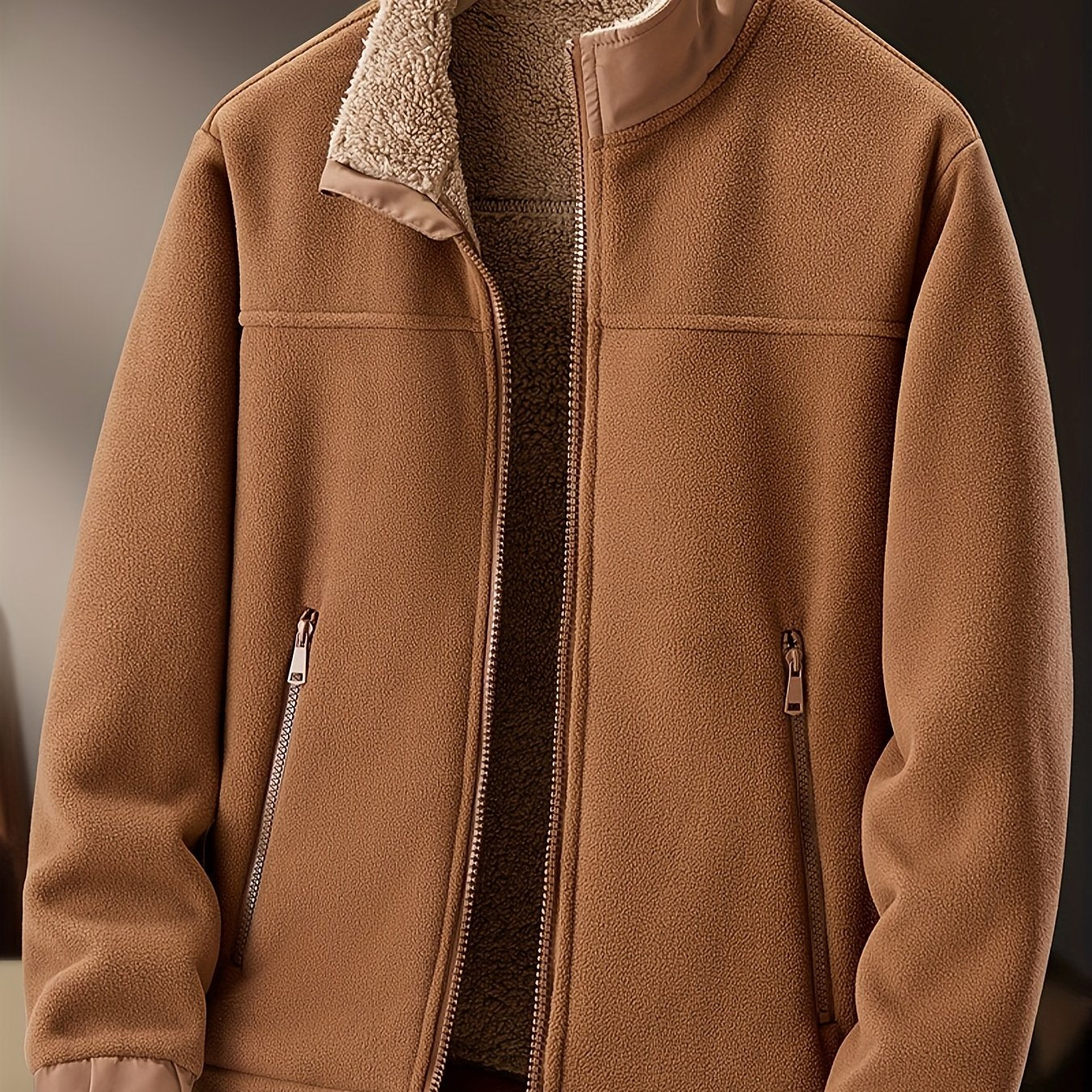 Tymon | Polarowa bluza męska z podszewką i zamkiem