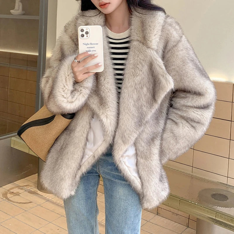 Karolina Fluffy Wiosenny Płaszcz – Modny i Stylowy