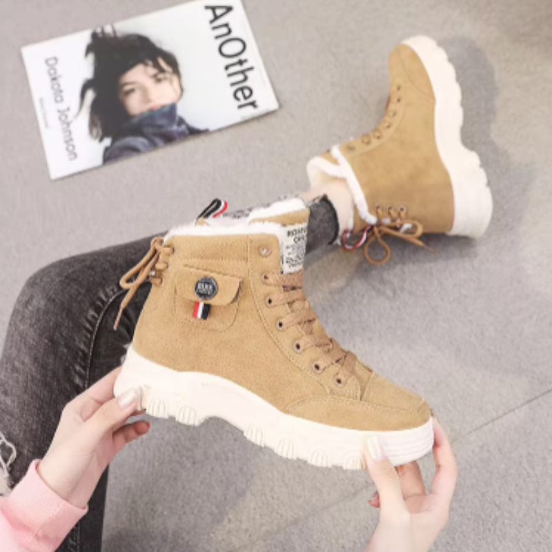 Michalina - Proste Wysokie Buty Zimowe Damskie