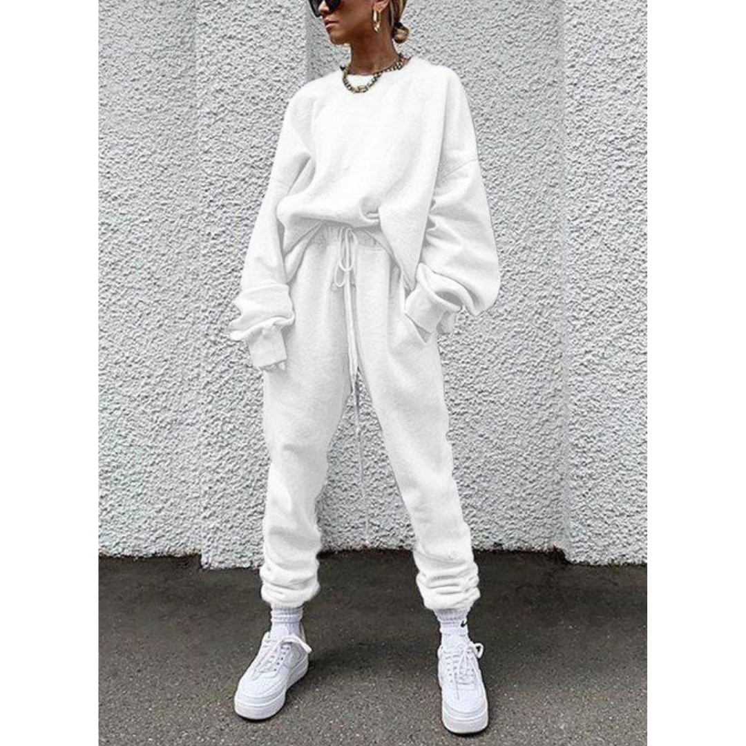 Joanna - Komplet damski elegancki - Dwuczęściowy zestaw z stylowymi detalami