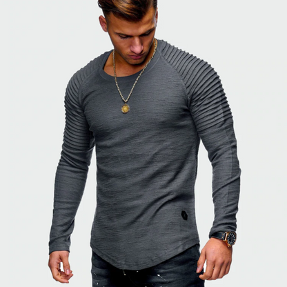 Bluza męska long sleeve bez kaptura – prążkowane rękawy, nowoczesny styl