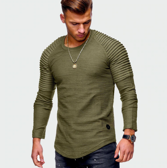 Bluza męska long sleeve bez kaptura – prążkowane rękawy, nowoczesny styl