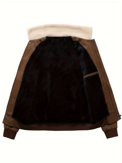 Maksym | Kurtka pilotka zimowa męska z futrzanym kołnierzem