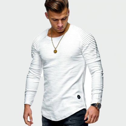 Bluza męska long sleeve bez kaptura – prążkowane rękawy, nowoczesny styl