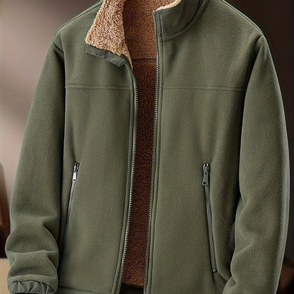 Tymon | Polarowa bluza męska z podszewką i zamkiem