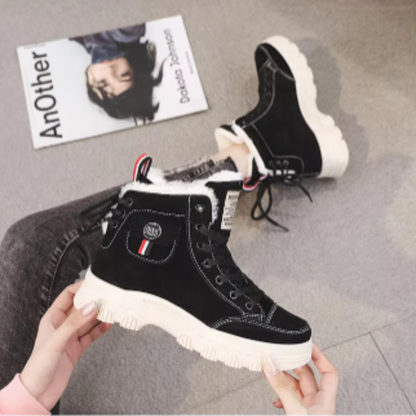 Michalina - Proste Wysokie Buty Zimowe Damskie