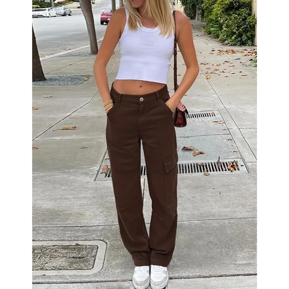Ida - Damskie Casual Cargo Spodnie