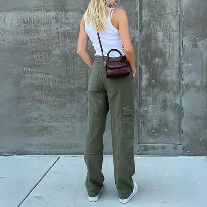 Ida - Damskie Casual Cargo Spodnie