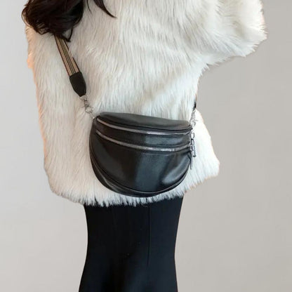 Emilia - Crossbody Torebka z Podwójnym Zamkiem