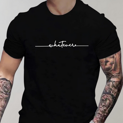 Zosimo | T-shirt męski jesień  bawełna z napisem i minimalistycznym stylem o klasycznym kroju