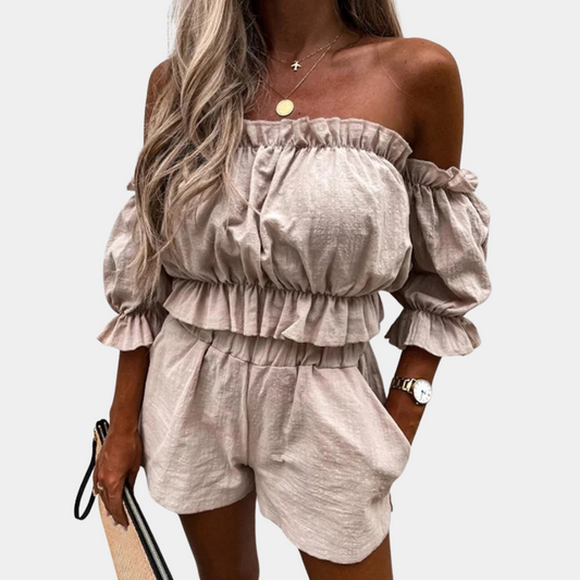 Karolina - Komplet damski letni - Lekkie szorty i top, modny wybór na lato
