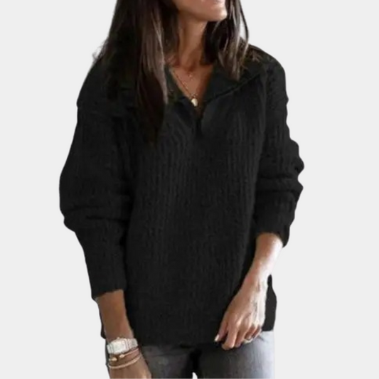 Adrianna - Elegancki Sweter Damski z Półzamkiem