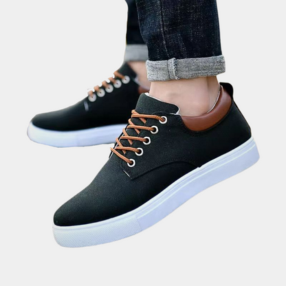 Birger | Buty męskie jesień  lekkie materiał tekstylny z kontrastowymi sznurowadłami i casualowym fasonem