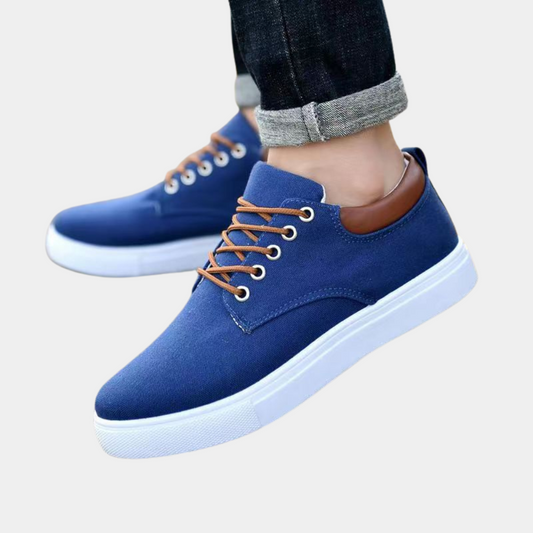 Birger | Buty męskie jesień  lekkie materiał tekstylny z kontrastowymi sznurowadłami i casualowym fasonem