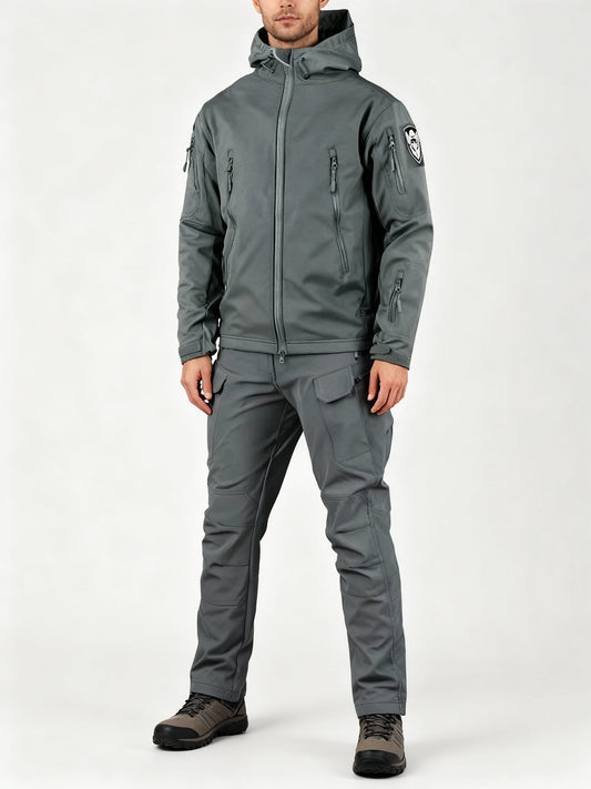 Tomasz | Outdoorowy taktyczny komplet z spodniami i kurtką z kapturem męski