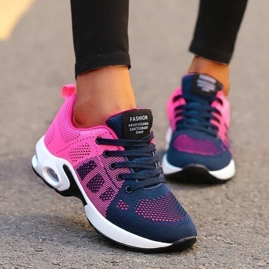 Damskie lekkie buty sportowe z siateczkową cholewką – idealne na co dzień i do aktywności