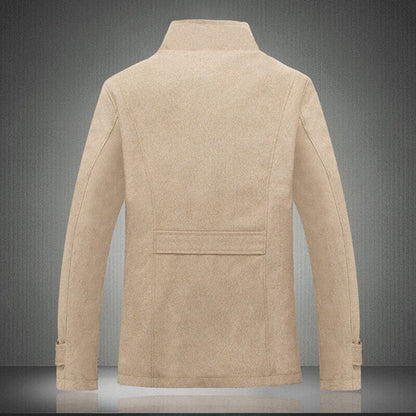 Męska kurtka zimowa z kożuszkiem i zapięciem na guziki