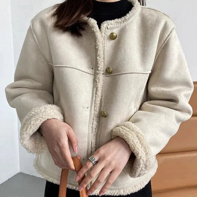 Natalia Stylowy Płaszcz Sherpa na Wiosnę