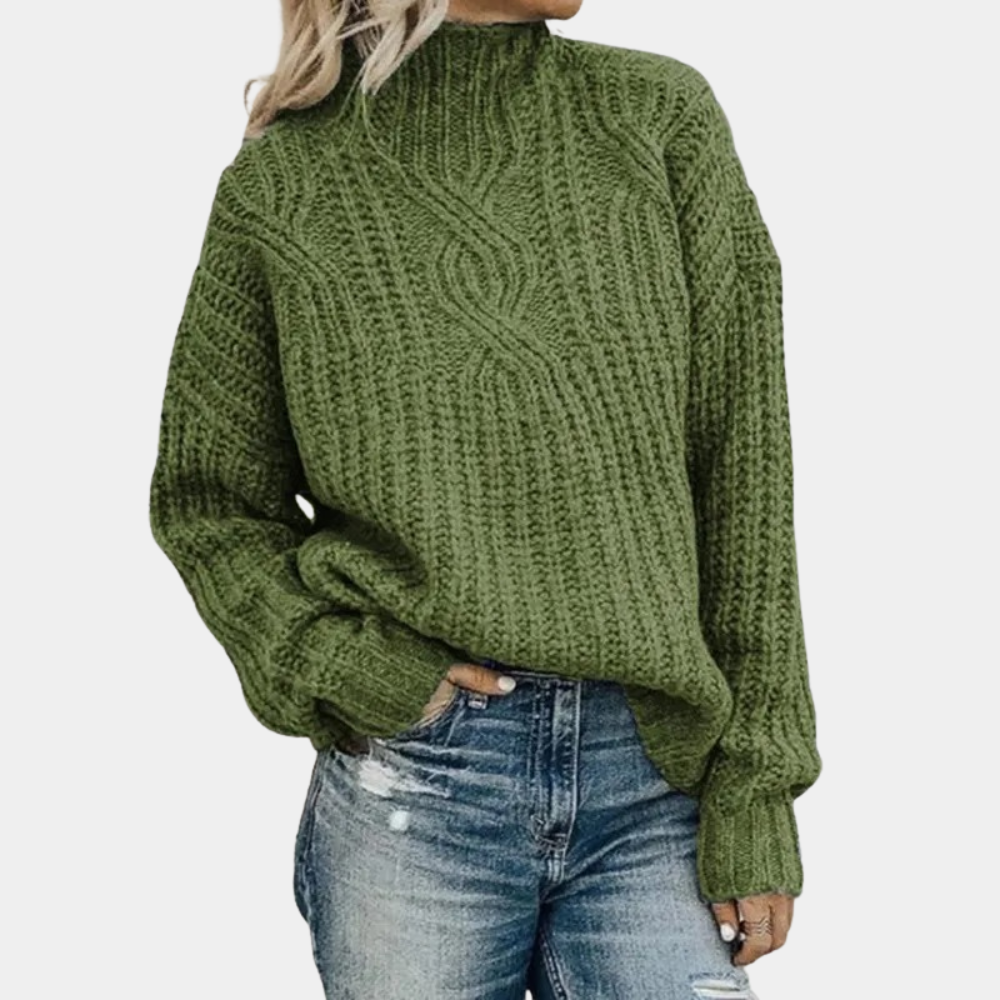Celina | Gruby sweter damski jesień z golfem oversize