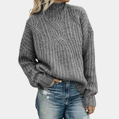 Celina | Gruby sweter damski jesień z golfem oversize
