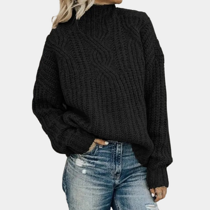 Celina | Gruby sweter damski jesień z golfem oversize