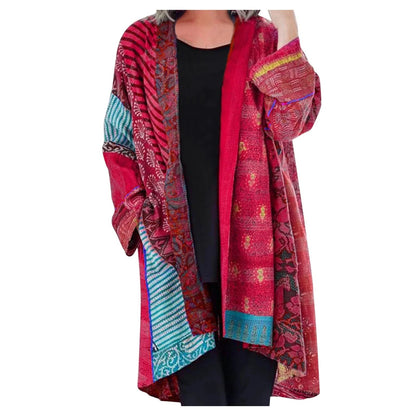 Noemi | Długi kardigan damski jesień patchwork