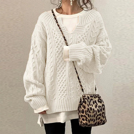 Marcelina - Casualowy Damski Sweter z Dzianiny