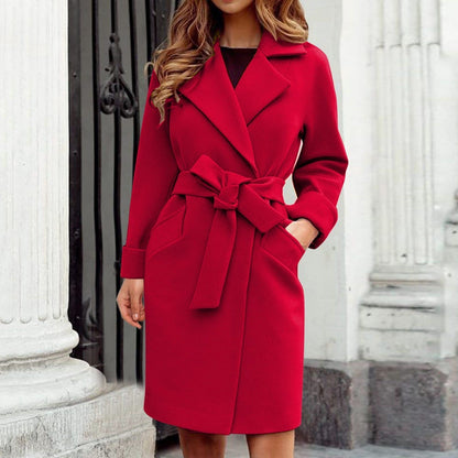 Marcelina | Płaszcz women z paskiem