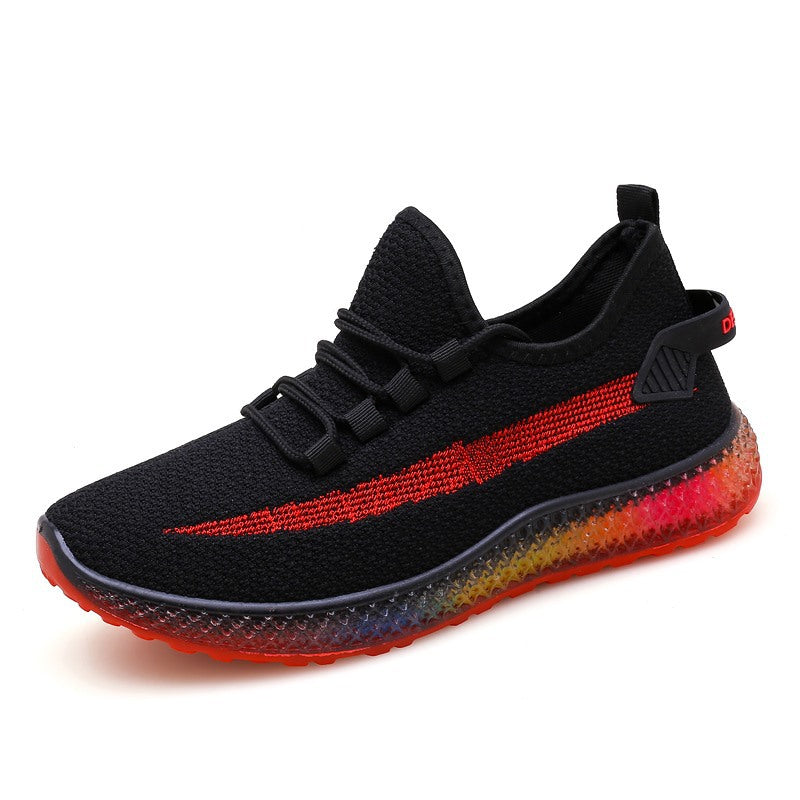 Olek | Sneakersy sportowe męskie z kolorową podeszwą