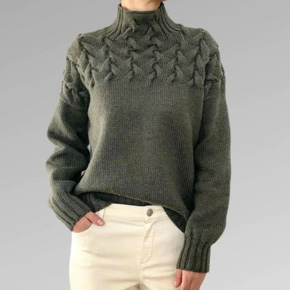 Basia | Ciepły sweter damski jesień z golfem oversize