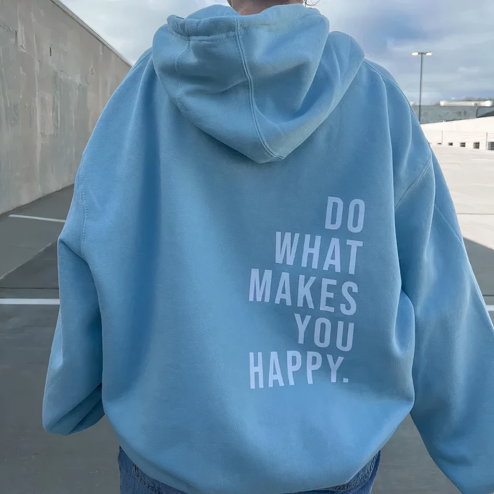 Jagoda | Bluza damska jesień oversize z nadrukiem na plecach