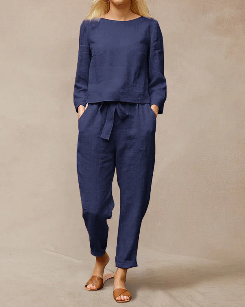 Katarzyna - Komplet damski 2-częściowy - Minimalistyczna i elegancka stylizacja