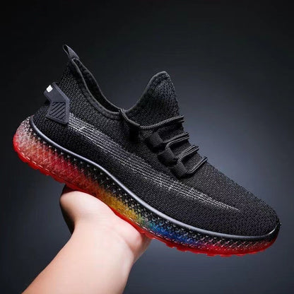 Olek | Sneakersy sportowe męskie z kolorową podeszwą